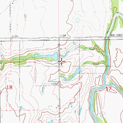 Topographic Map of Oknoname 051027 Dam, OK