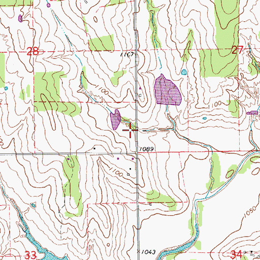 Topographic Map of Oknoname 051029 Reservoir, OK