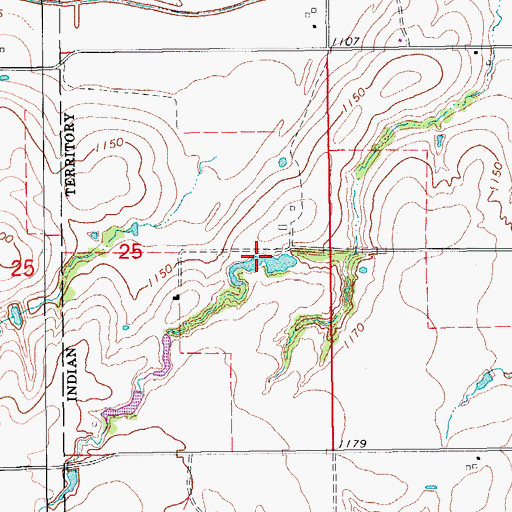 Topographic Map of Oknoname 051031 Reservoir, OK
