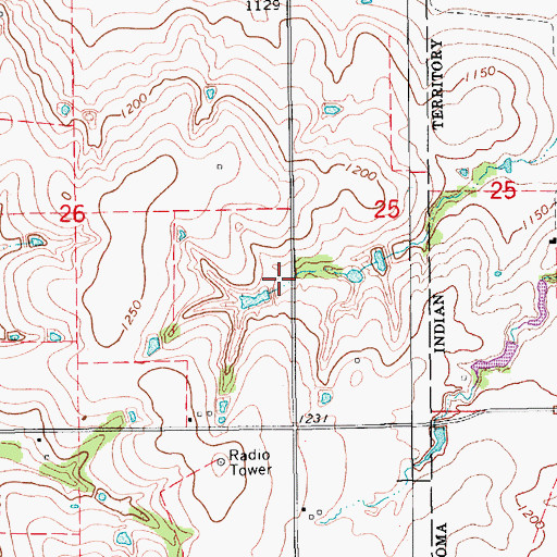 Topographic Map of Oknoname 051032 Dam, OK