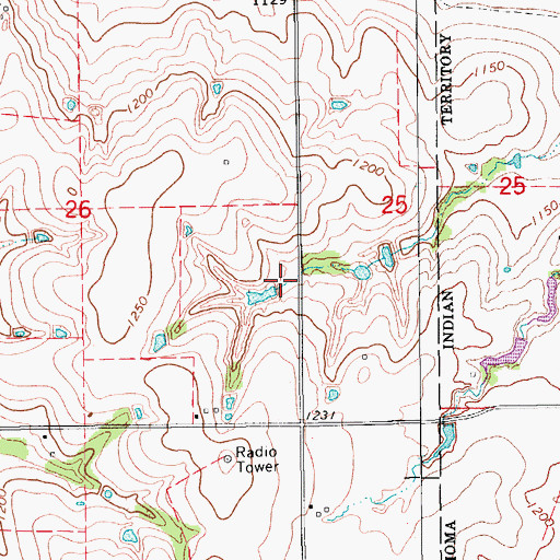 Topographic Map of Oknoname 051032 Reservoir, OK