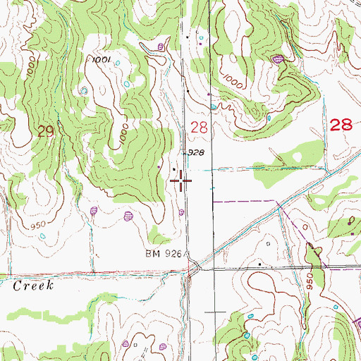 Topographic Map of Oknoname 051034 Reservoir, OK