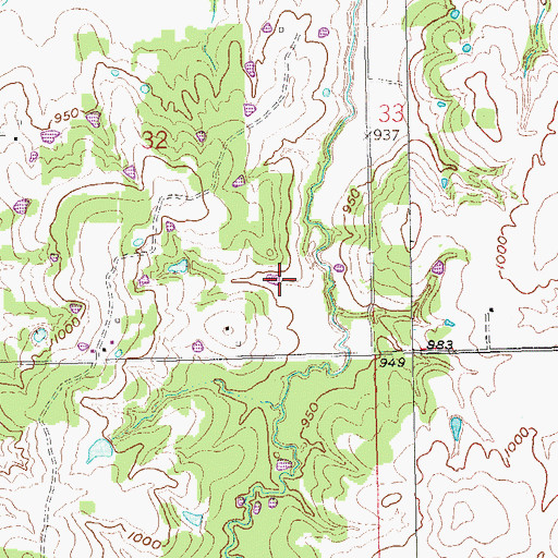 Topographic Map of Oknoname 051035 Dam, OK
