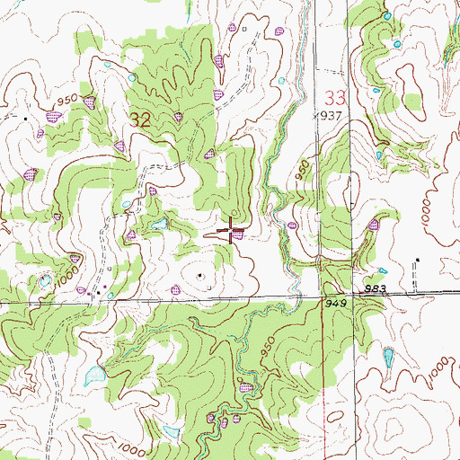 Topographic Map of Oknoname 051035 Reservoir, OK