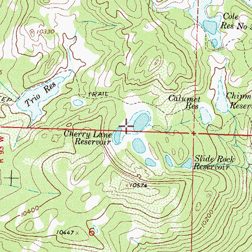 Topographic Map of Cherry Lane Reservoir, CO