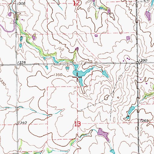 Topographic Map of Oknoname 051040 Dam, OK
