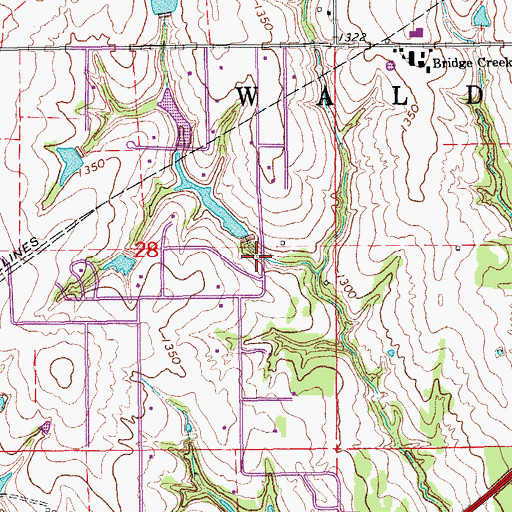 Topographic Map of Oknoname 051041 Dam, OK