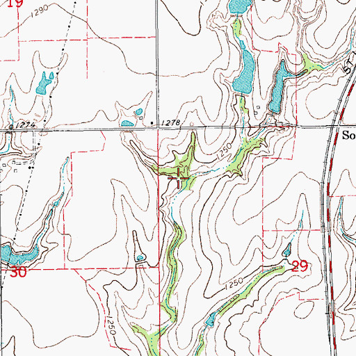 Topographic Map of Oknoname 051042 Dam, OK