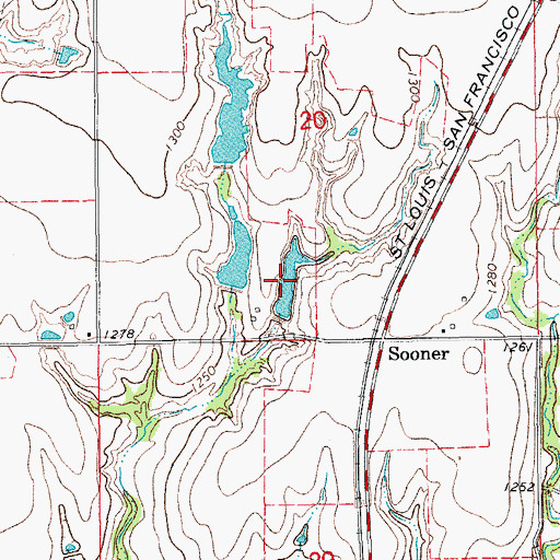 Topographic Map of Oknoname 051043 Reservoir, OK