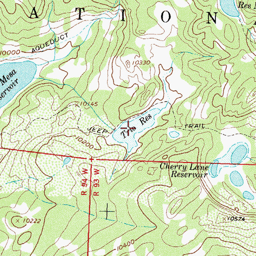 Topographic Map of Trio Reservoir, CO