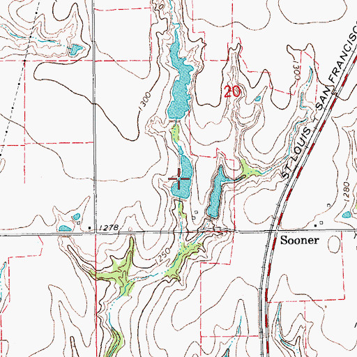 Topographic Map of Oknoname 051044 Reservoir, OK