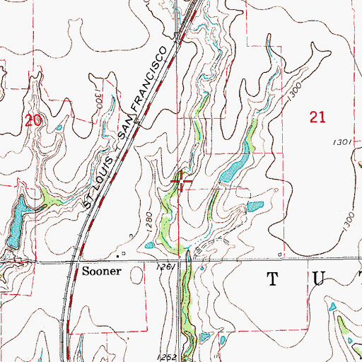 Topographic Map of Oknoname 051045 Dam, OK