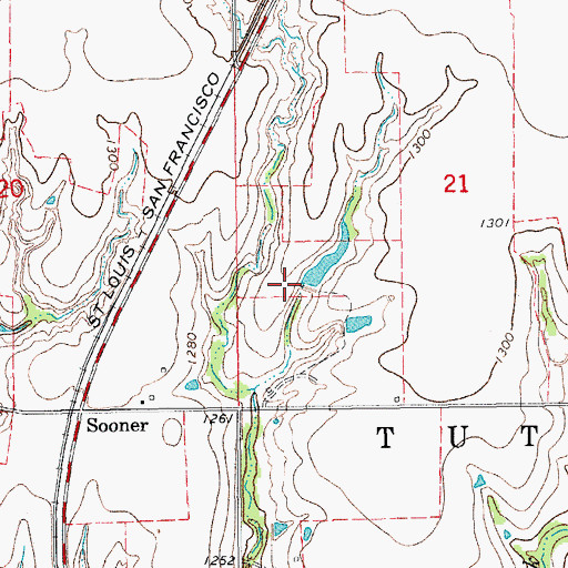 Topographic Map of Oknoname 051046 Dam, OK