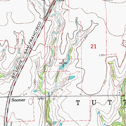 Topographic Map of Oknoname 051046 Reservoir, OK