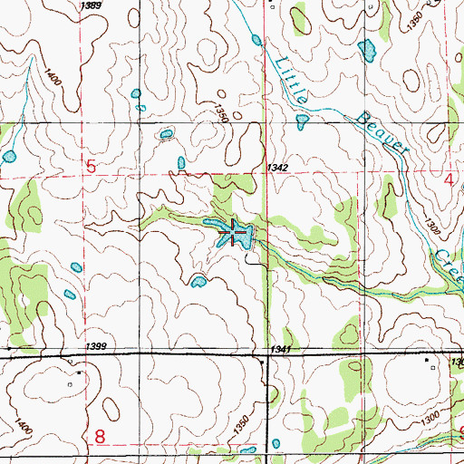 Topographic Map of Oknoname 051047 Reservoir, OK