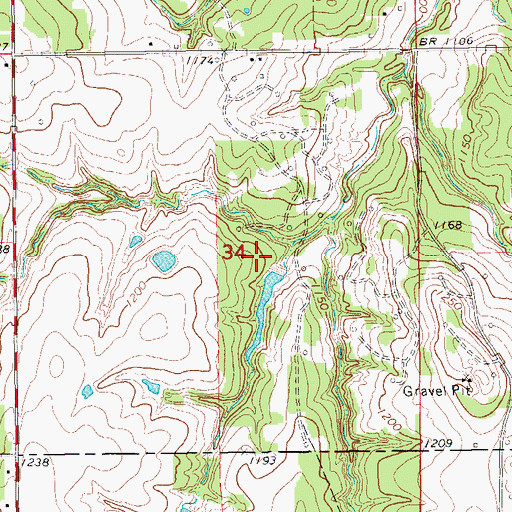 Topographic Map of Oknoname 051050 Reservoir, OK