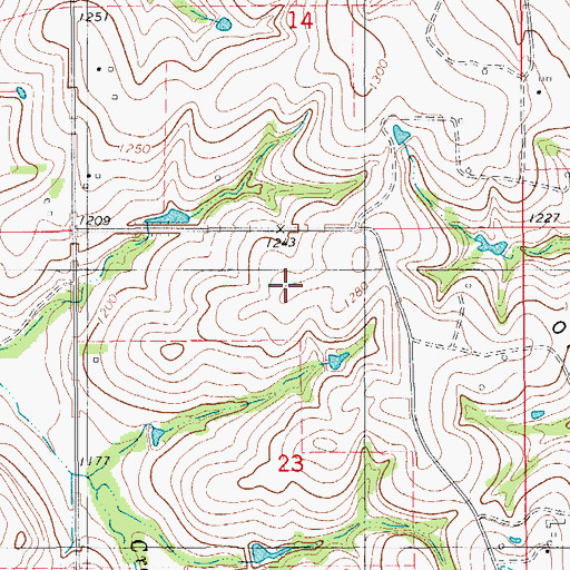 Topographic Map of Oknoname 051055 Dam, OK