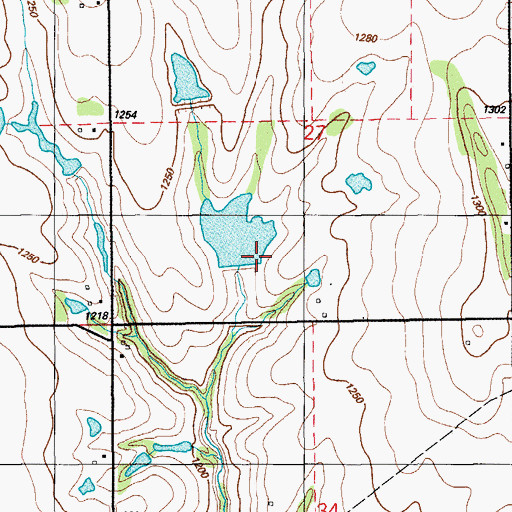 Topographic Map of Oknoname 051058 Dam, OK