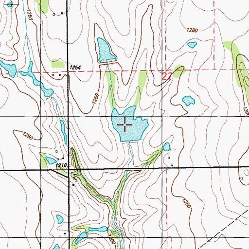 Topographic Map of Oknoname 051058 Reservoir, OK