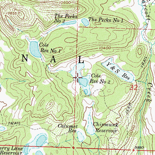 Topographic Map of Cole Reservoir Number 2, CO