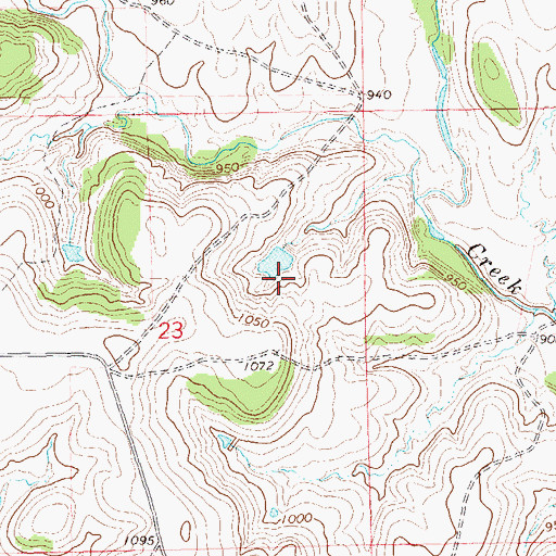 Topographic Map of Oknoname 113117 Reservoir, OK