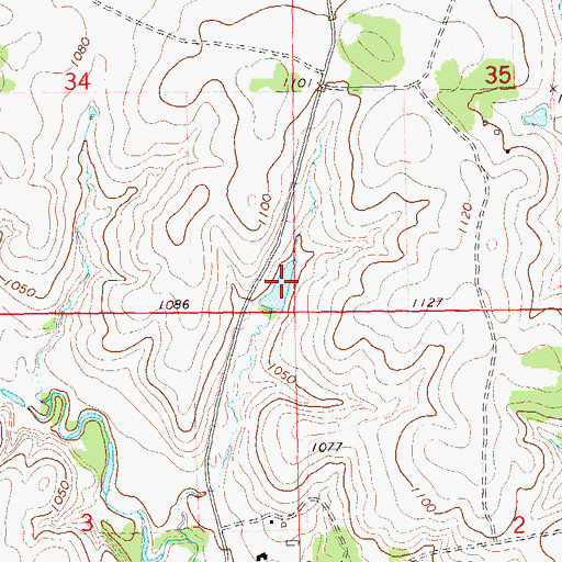 Topographic Map of Oknoname 113121 Reservoir, OK