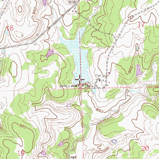 Topographic Map of Oknoname 113096 Dam, OK