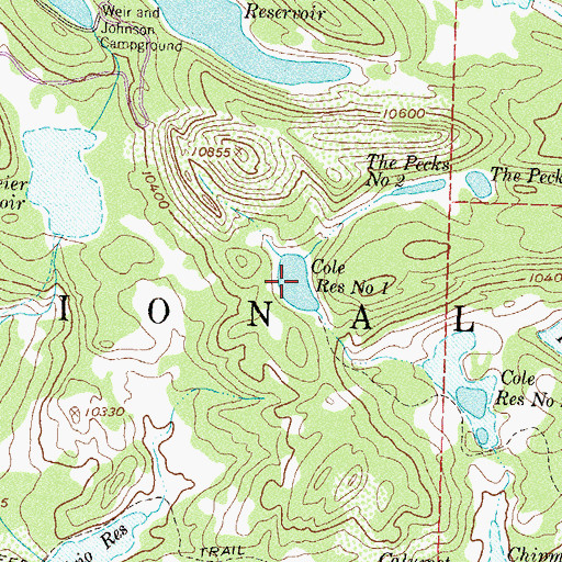 Topographic Map of Cole Reservoir Number 1, CO