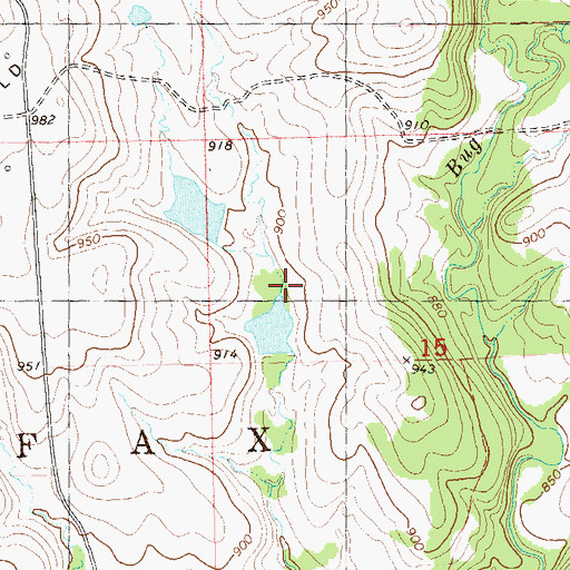 Topographic Map of Oknoname 113107 Dam, OK
