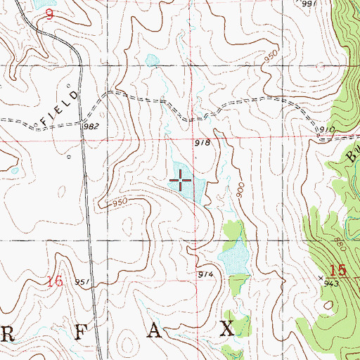 Topographic Map of Oknoname 113108 Reservoir, OK