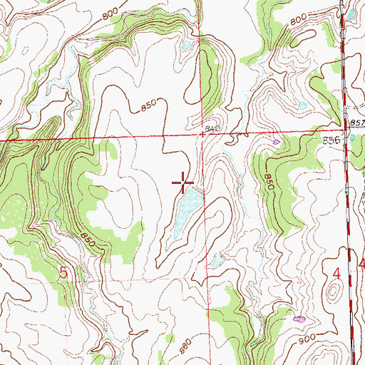 Topographic Map of Oknoname 113098 Dam, OK