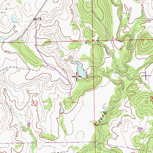 Topographic Map of Oknoname 113062 Dam, OK