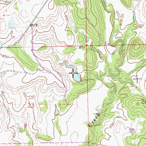 Topographic Map of Oknoname 113062 Reservoir, OK
