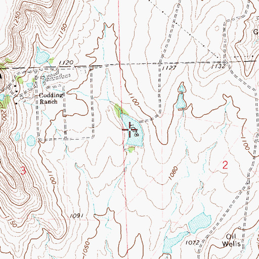 Topographic Map of Oknoname 113150 Reservoir, OK