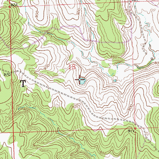 Topographic Map of Oknoname 113065 Reservoir, OK