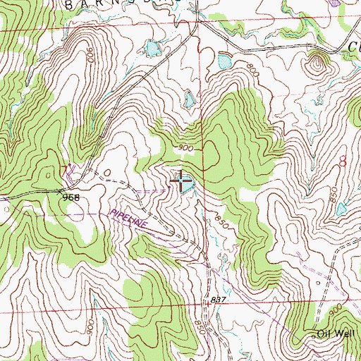 Topographic Map of Oknoname 113064 Reservoir, OK