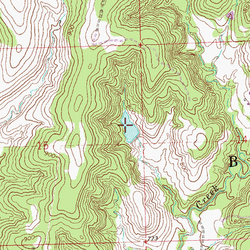Topographic Map of Oknoname 113063 Reservoir, OK