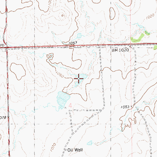 Topographic Map of Oknoname 113155 Reservoir, OK