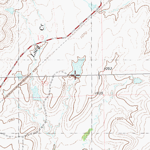 Topographic Map of Oknoname 113156 Dam, OK