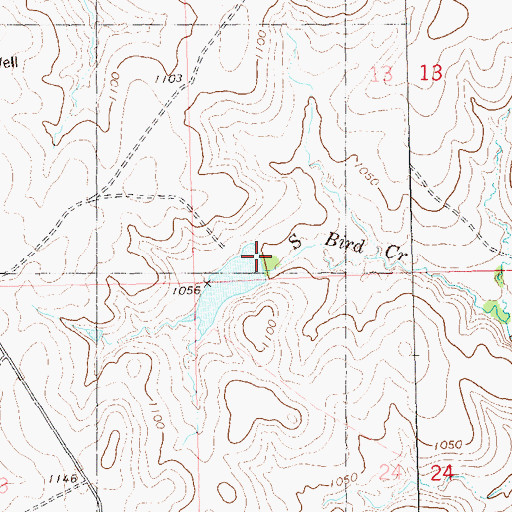 Topographic Map of Oknoname 113152 Dam, OK