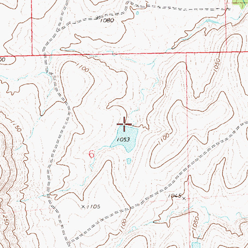 Topographic Map of Oknoname 113126 Dam, OK