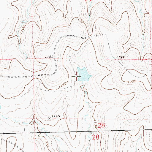 Topographic Map of Oknoname 113123 Dam, OK