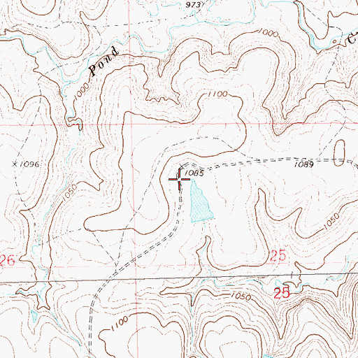 Topographic Map of Oknoname 113122 Reservoir, OK