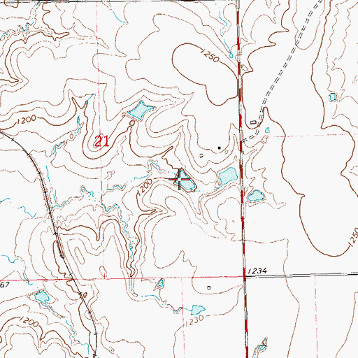 Topographic Map of Oknoname 113140 Reservoir, OK