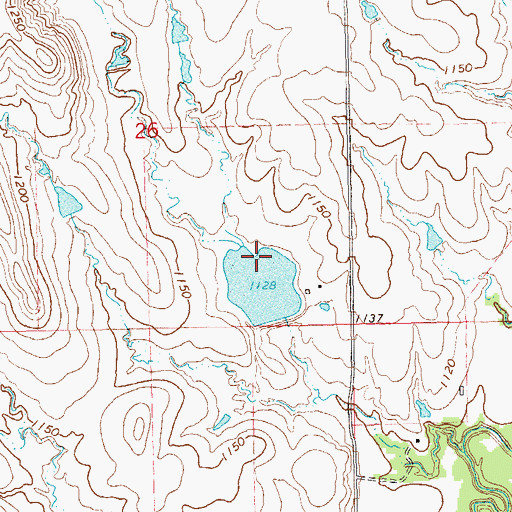 Topographic Map of Oknoname 113143 Dam, OK