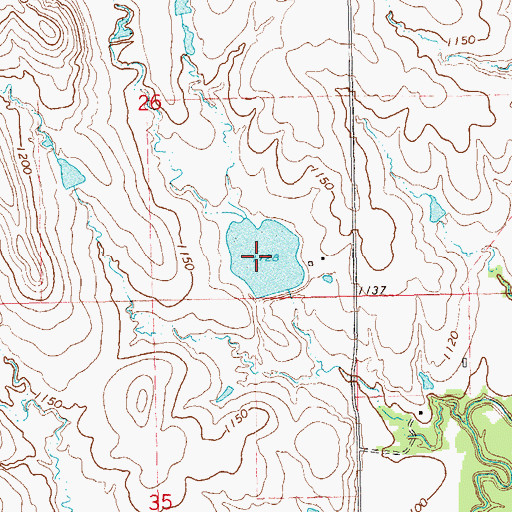 Topographic Map of Oknoname 113143 Reservoir, OK