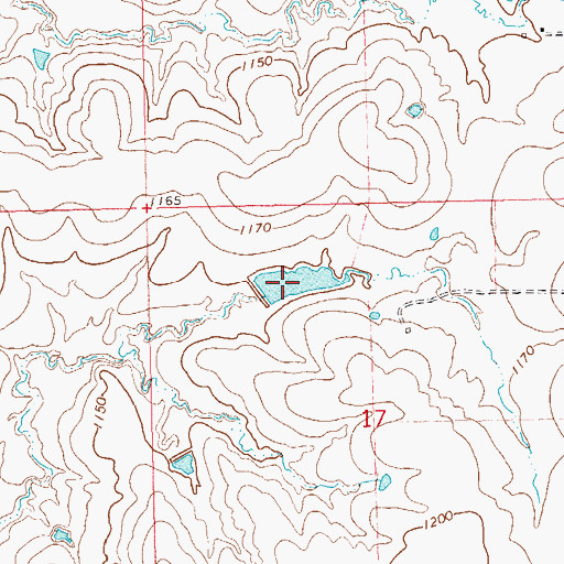 Topographic Map of Oknoname 113145 Dam, OK