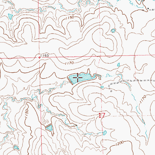 Topographic Map of Oknoname 113145 Reservoir, OK