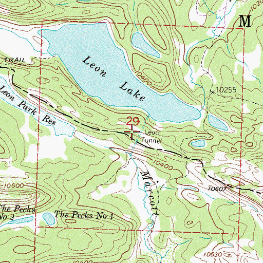 Topographic Map of Leon Tunnel, CO