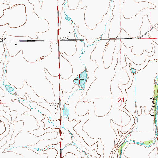 Topographic Map of Oknoname 113146 Reservoir, OK